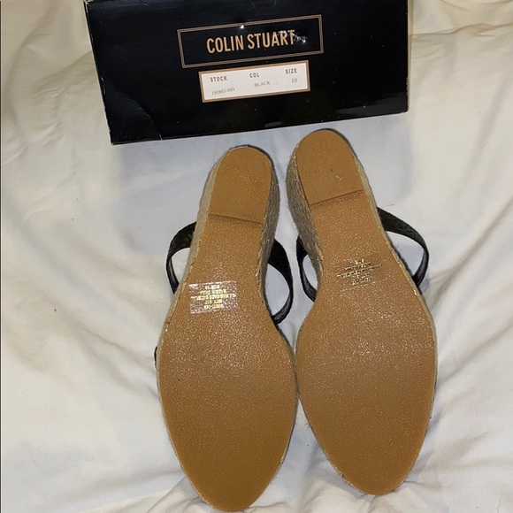 Colin Stuart Black Espadrille Sandals - Size 10 - Picture 5 of 5